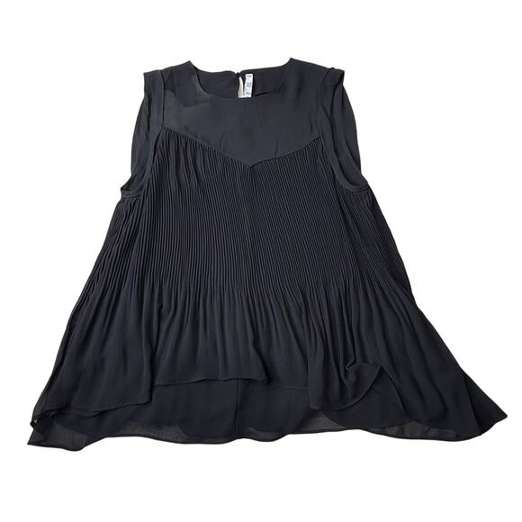 Zara Trf Collection Black Sleeveless Pleated Blouse - Picture 2 of 9